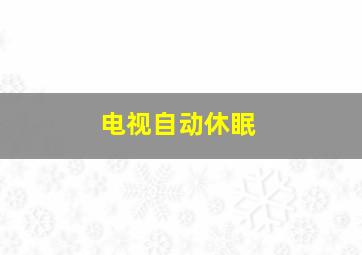 电视自动休眠