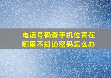 电话号码查手机位置在哪里不知道密码怎么办