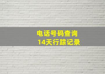 电话号码查询14天行踪记录