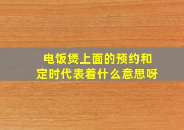 电饭煲上面的预约和定时代表着什么意思呀