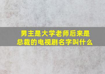 男主是大学老师后来是总裁的电视剧名字叫什么