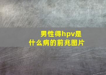 男性得hpv是什么病的前兆图片