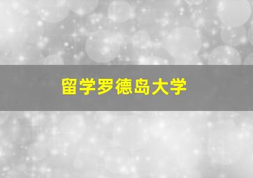 留学罗德岛大学