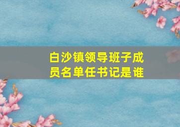 白沙镇领导班子成员名单任书记是谁