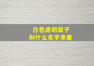 白色透明袋子叫什么名字来着