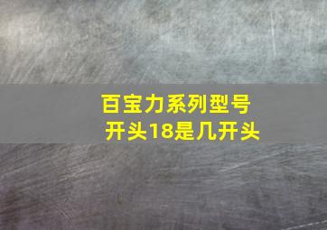 百宝力系列型号开头18是几开头