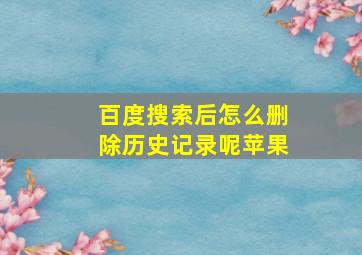 百度搜索后怎么删除历史记录呢苹果