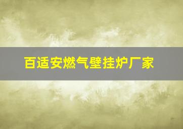 百适安燃气壁挂炉厂家