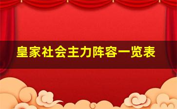 皇家社会主力阵容一览表