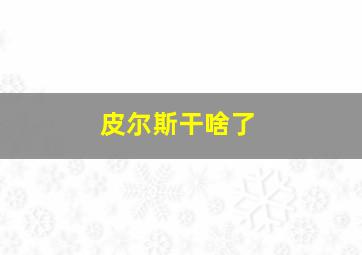 皮尔斯干啥了