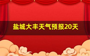 盐城大丰天气预报20天