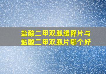 盐酸二甲双胍缓释片与盐酸二甲双胍片哪个好