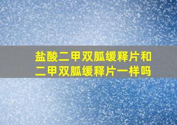 盐酸二甲双胍缓释片和二甲双胍缓释片一样吗