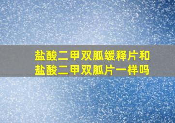 盐酸二甲双胍缓释片和盐酸二甲双胍片一样吗