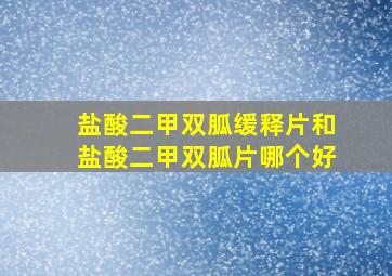 盐酸二甲双胍缓释片和盐酸二甲双胍片哪个好