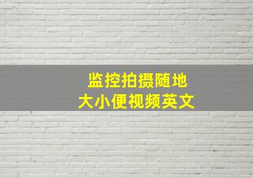 监控拍摄随地大小便视频英文