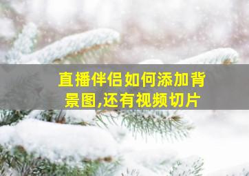 直播伴侣如何添加背景图,还有视频切片