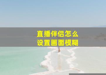 直播伴侣怎么设置画面模糊