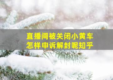 直播间被关闭小黄车怎样申诉解封呢知乎