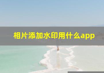 相片添加水印用什么app