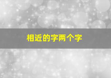 相近的字两个字