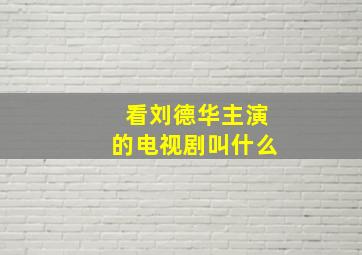 看刘德华主演的电视剧叫什么