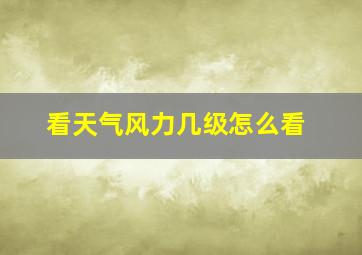 看天气风力几级怎么看