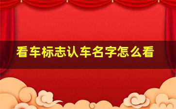 看车标志认车名字怎么看