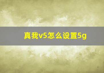 真我v5怎么设置5g