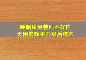 睡眠质量特别不好白天困的睁不开眼后脑木