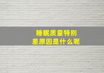 睡眠质量特别差原因是什么呢