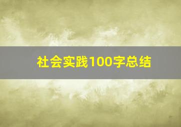 社会实践100字总结