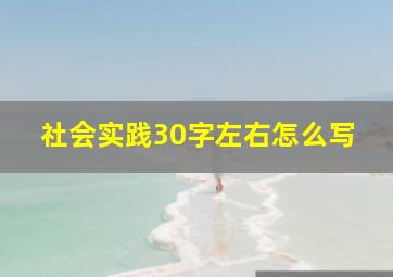 社会实践30字左右怎么写