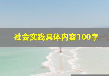 社会实践具体内容100字