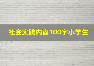 社会实践内容100字小学生