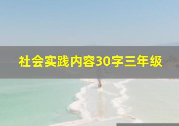 社会实践内容30字三年级