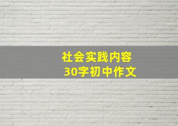 社会实践内容30字初中作文