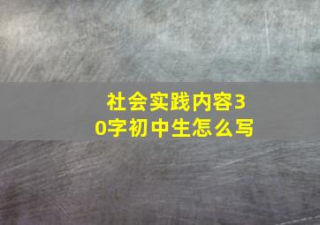 社会实践内容30字初中生怎么写