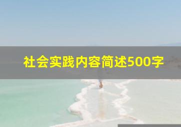 社会实践内容简述500字