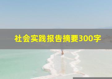 社会实践报告摘要300字