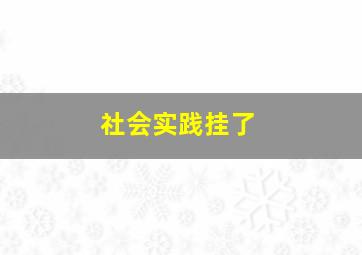 社会实践挂了