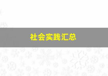 社会实践汇总