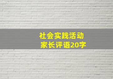 社会实践活动家长评语20字