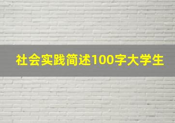 社会实践简述100字大学生