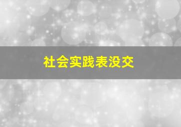 社会实践表没交