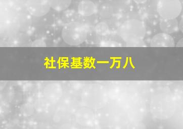 社保基数一万八