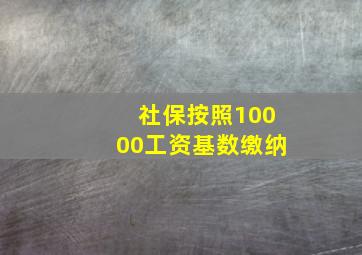 社保按照10000工资基数缴纳