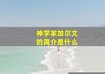 神学家加尔文的简介是什么