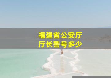 福建省公安厅厅长警号多少