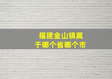 福建金山镇属于哪个省哪个市